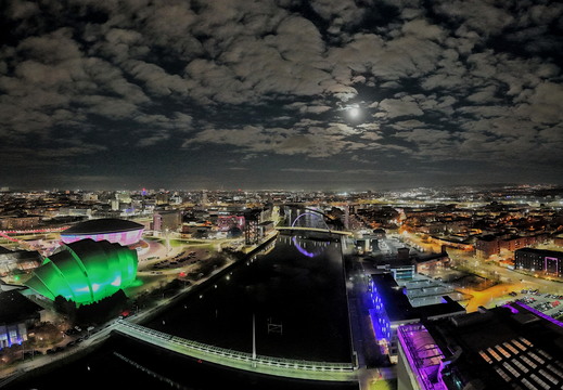 Glasgow Moonrise Govan