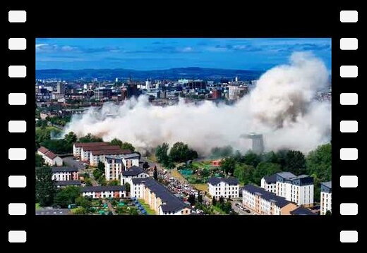 Explosive Demolition of 305 /  341 Caledonia Rd in slomo